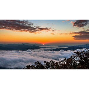 Bulut Günbatımı Manzaralı Duvar Kağıdı Baskı - Dkm236027