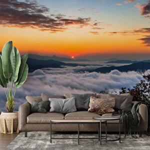 Bulut Günbatımı Manzaralı Duvar Kağıdı Baskı - Dkm236037 500x240 cm