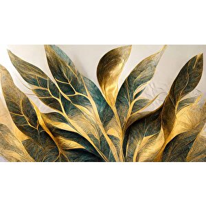 Altın Yaprak Çizim Desenli Duvar Kağıdı - Dkm879016