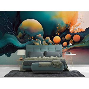 Renkli Sanatsal Çizim Duvar Kağıdı - Copydkm760059 525x260 cm