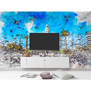 İzmir Konak Saatli Kule Duvar Kağıdı - Dkm705111 250x315 cm