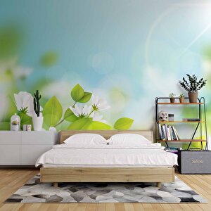 Doğal Papatya Temalı Duvar Kağıdı - Dkm568022 900x200 cm