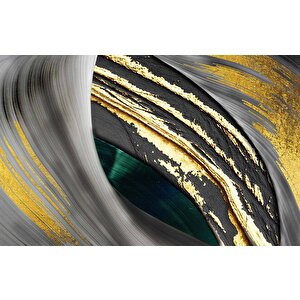 3 Boyutlu Altın Gümüş Varaklı Duvar Kağıdı - Dkm760008