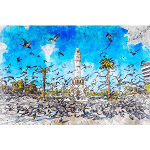 İzmir Konak Saatli Kule Duvar Kağıdı - Dkm705043