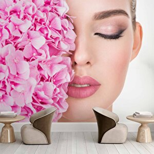 Makyaj Temalı Kadın Kuaför Duvar Kağıdı Baskı - Dkm130092