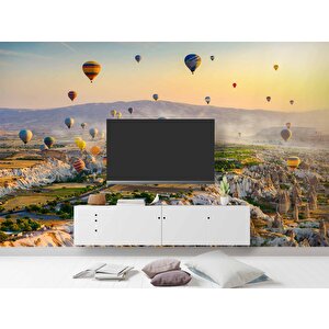 Kapadokya Renkli Sıcak Hava Manzaralı Duvar Kağıdı Baskı - Dkm553104 700x300 cm