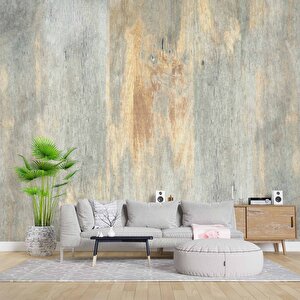Açık Tonlu Tahta Dokulu Duvar Kağıdı - Dkm643054 400x260 cm