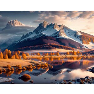 Karlı Dağ Ve Nehir Manzaralı Duvar Kağıdı - Dkm828106