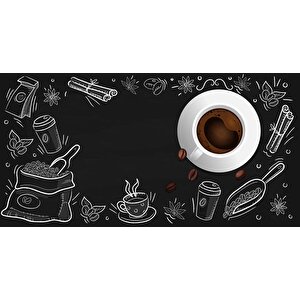 Kahve Desenli Cafe Duvar Kağıdı Baskı - Dkm150115
