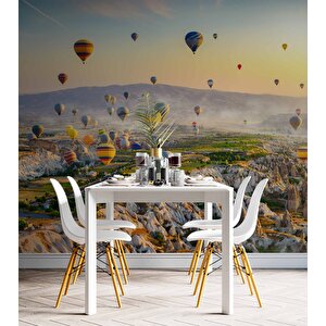 Kapadokya Renkli Sıcak Hava Manzaralı Duvar Kağıdı Baskı - Dkm553118