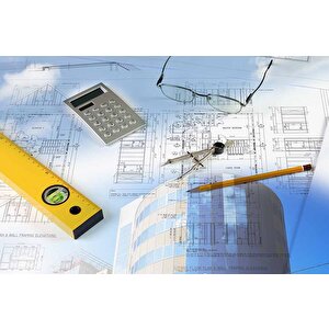 Mimari İnşaat Çizimi Gayrimenkul Emlak Ve Gayrimenkul Duvar Kağıdı Baskı - Dkm323069
