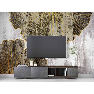 Yeşil Çiçek Duvar Desenli Duvar Kağıdı - Dkm736026 225x240 cm