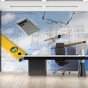 Mimari İnşaat Çizimi Gayrimenkul Emlak Ve Gayrimenkul Duvar Kağıdı Baskı - Dkm323090 250x300 cm