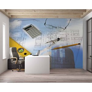 Mimari İnşaat Çizimi Gayrimenkul Emlak Ve Gayrimenkul Duvar Kağıdı Baskı - Dkm323090 250x300 cm