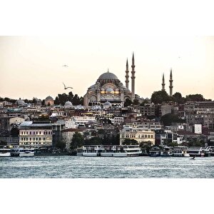 İstanbul Cami Manzaralı Duvar Kağıdı Baskı - Dkm502057
