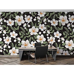 Papatya Desenli Duvar Kağıdı Baskı - Dkm121023