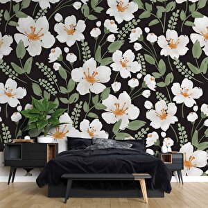 Papatya Desenli Duvar Kağıdı Baskı - Dkm121004 200x200 cm