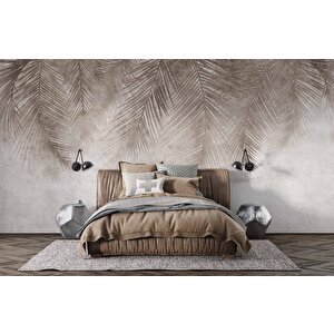 Soft Palmiye Yaprak Desenli Duvar Kağıdı Baskı - Dkm096048 250x260 cm