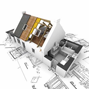 Ev Çizimi Çizim Emlak Ve Gayrimenkul Duvar Kağıdı Baskı - Dkm313086