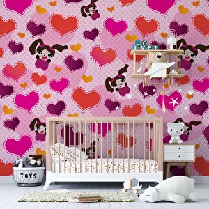 Kalpli Pembe Çocuk Duvar Duvar Kağıdı Baskı - Dkm379027 250x240 cm