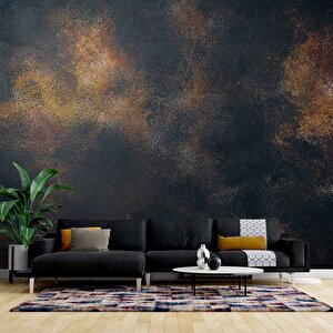 3 Boyutlu Siyah Altın Duvar Dokusu Duvar Kağıdı - Dkm635123 550x315 cm