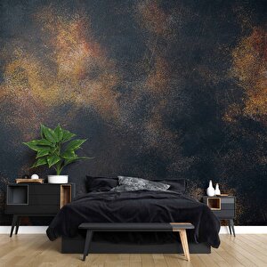 3 Boyutlu Siyah Altın Duvar Dokusu Duvar Kağıdı - Dkm635123 550x315 cm