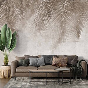 Soft Palmiye Yaprak Desenli Duvar Kağıdı Baskı - Dkm096076 425x280 cm