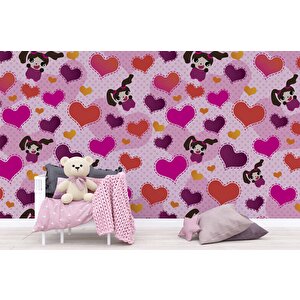 Kalpli Pembe Çocuk Duvar Duvar Kağıdı Baskı - Dkm379068