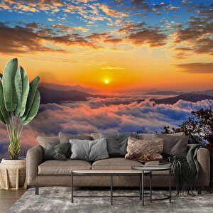 Bulut Gündoğumu Manzaralı Duvar Kağıdı Baskı - Dkm234119 450x315 cm