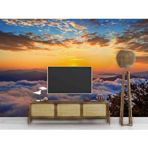 Bulut Gündoğumu Manzaralı Duvar Kağıdı Baskı - Dkm234119 450x315 cm