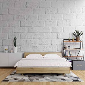 3 Boyutlu Beyaz Taş Desenli Duvar Kağıdı - Dkm655061