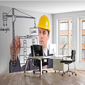 Mimari Çizim Emlak Ve Gayrimenkul Duvar Kağıdı Baskı - Dkm306079 500x280 cm