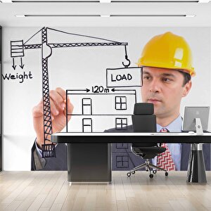 Mimari Çizim Emlak Ve Gayrimenkul Duvar Kağıdı Baskı - Dkm306079 500x280 cm