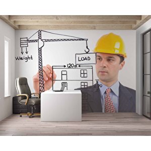 Mimari Çizim Emlak Ve Gayrimenkul Duvar Kağıdı Baskı - Dkm306035 450x240 cm