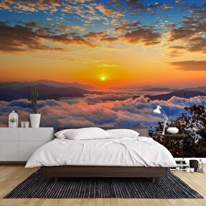 Bulut Gündoğumu Manzaralı Duvar Kağıdı Baskı - Dkm234102 550x300 cm