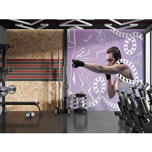 Dövüşçü Kadın Spor Salonu Duvar Kağıdı Baskı - Dkm209118