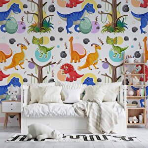 Dinazor Desenli Çocuk Oyun Odası Duvar Kağıdı Baskı - Dkm189032