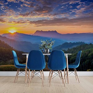 Gündoğumu Dağ Manzaralı Duvar Kağıdı Baskı - Dkm219052