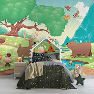 Nehir Manzaralı Çocuk Çocuk Odası Duvar Kağıdı Baskı - Dkm416007