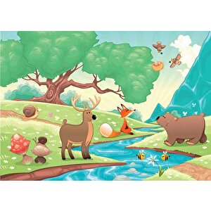 Nehir Manzaralı Çocuk Çocuk Odası Duvar Kağıdı Baskı - Dkm416032