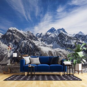 Karlı Dağ Manzaralı Duvar Kağıdı - Dkm933063 800x260 cm