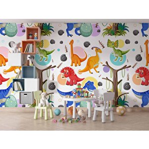 Dinazor Desenli Çocuk Oyun Odası Duvar Kağıdı Baskı - Dkm189066