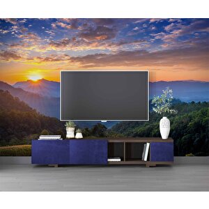 Gündoğumu Dağ Manzaralı Duvar Kağıdı Baskı - Dkm219012 400x200 cm