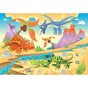 Dinozor Çağı Çocuk Odası Duvar Kağıdı Baskı - Dkm388061