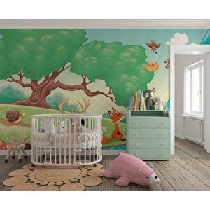 Nehir Manzaralı Çocuk Çocuk Odası Duvar Kağıdı Baskı - Dkm416010 350x200 cm