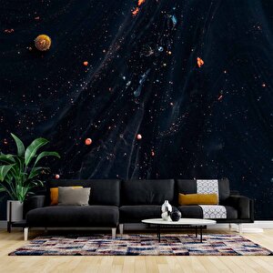 Siyah Mermer Desenli Duvar Kağıdı Baskı - Dkm537045 150x260 cm