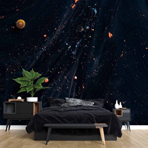 Siyah Mermer Desenli Duvar Kağıdı Baskı - Dkm537045 150x260 cm