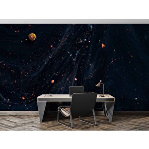 Siyah Mermer Desenli Duvar Kağıdı Baskı - Dkm537045