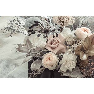 Pembe Beyaz Çiçek Temalı Duvar Kağıdı - Dkm827111