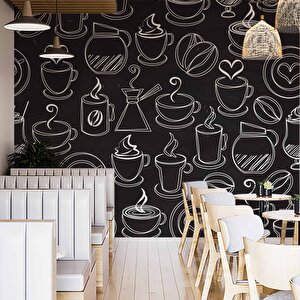 Kahve Temalı Cafe Duvar Kağıdı Baskı - Dkm123087 150x300 cm